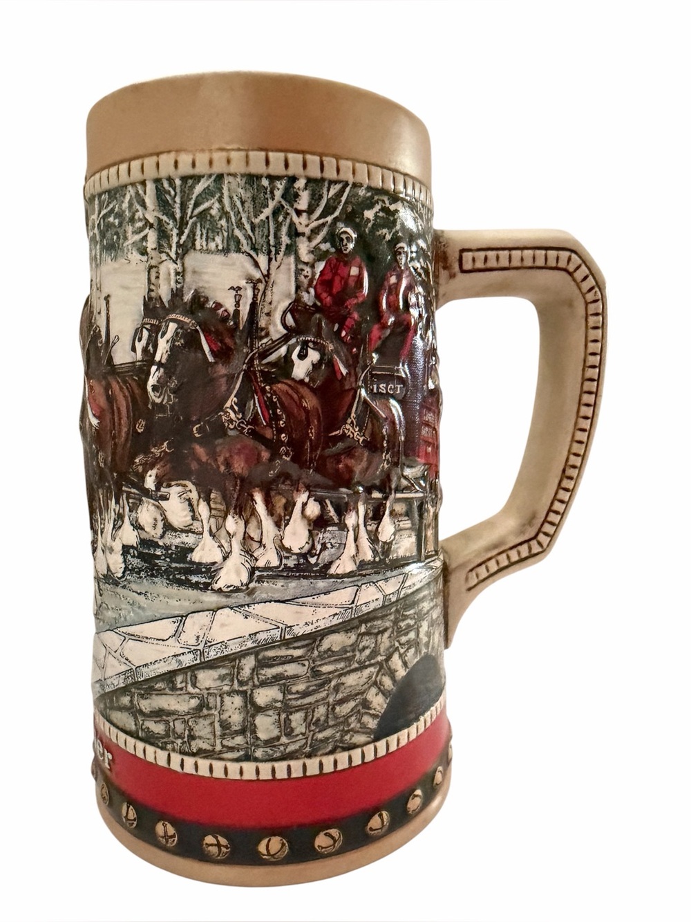 Vintage 1988 Budweiser Holiday Collector’s Series Beer Stein